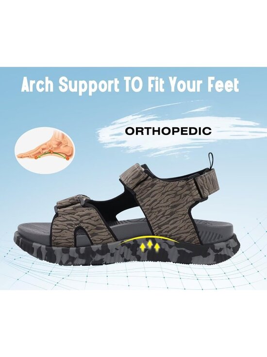 Men\'s Grey Orthotic Comfortable Urban Outdoor Foam Athletic Hiking Sandal Shoes main image 4